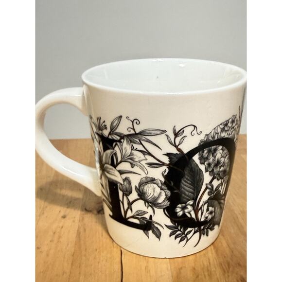Williams-Sonoma Other - Williams Sonoma Rory Dobner LOVE White & Black Floral Coffee Cup Mug 19oz.